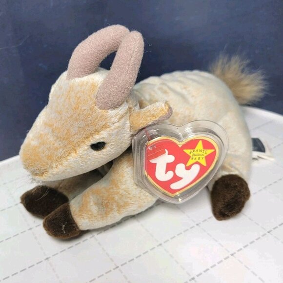 Goatee Ty Beanie Baby Tan with Brown Feet and Brown Horns - with tag - Picture 1 of 7